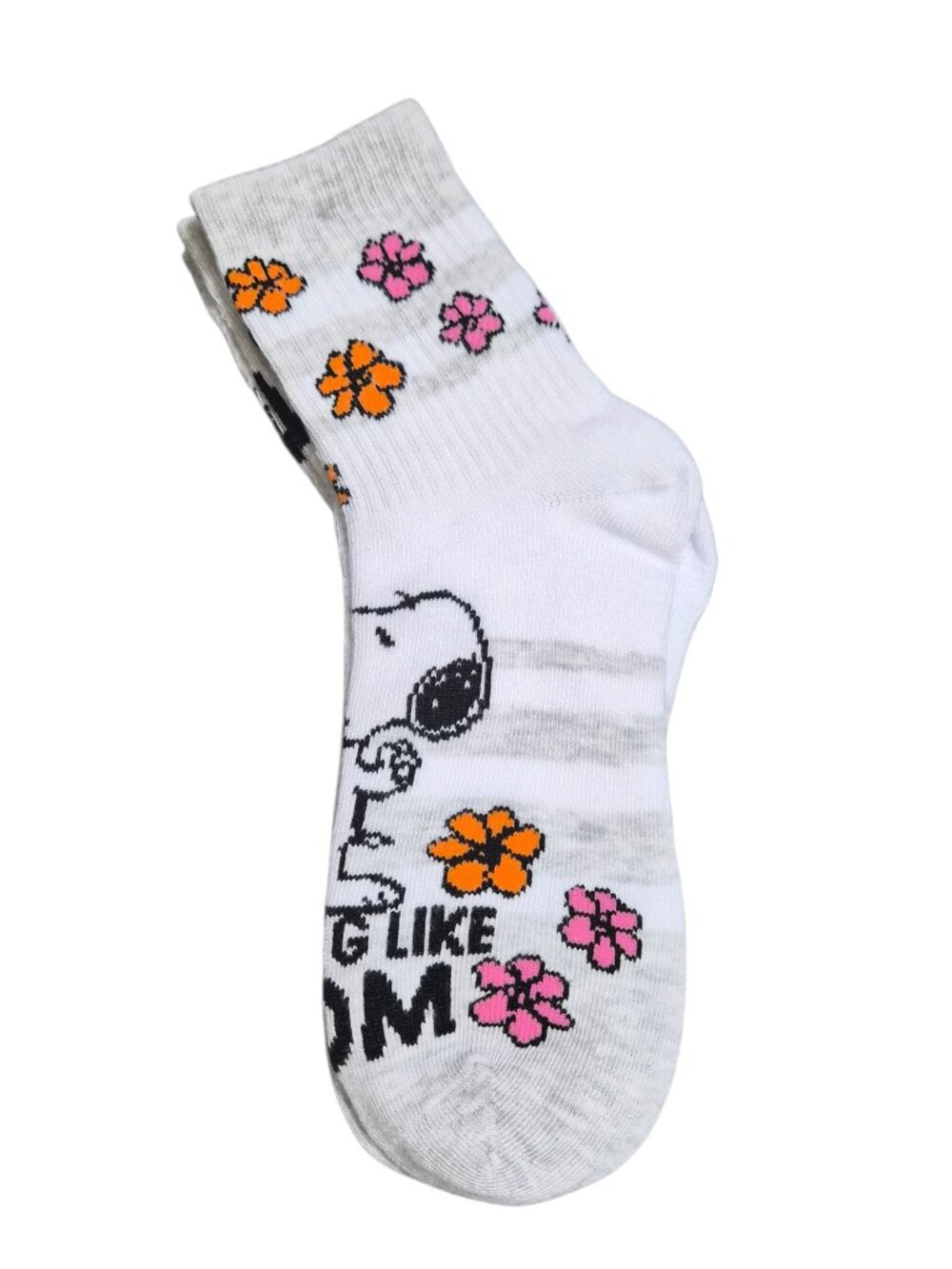 2-Pk Peanuts Womens Mid Crew Mom Socks Size 9-11 Fits Shoe Size 4-10 Lightweight - Picture 5 of 6